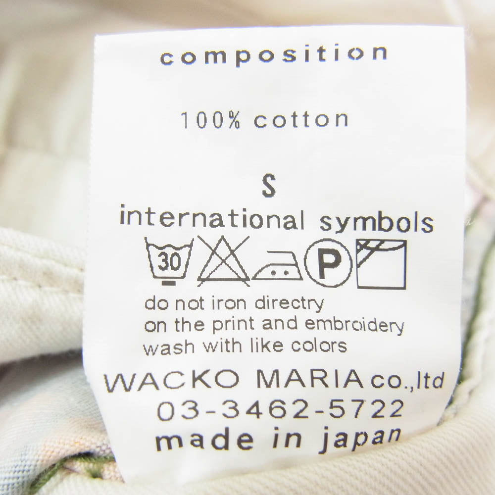 WACKO MARIA ワコマリア カットオフ 総柄 ワーク ショーツ ショート ハーフ パンツ カーキ系 S【中古】