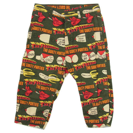 WACKO MARIA ワコマリア カットオフ 総柄 ワーク パンツ カーキ系 S【中古】