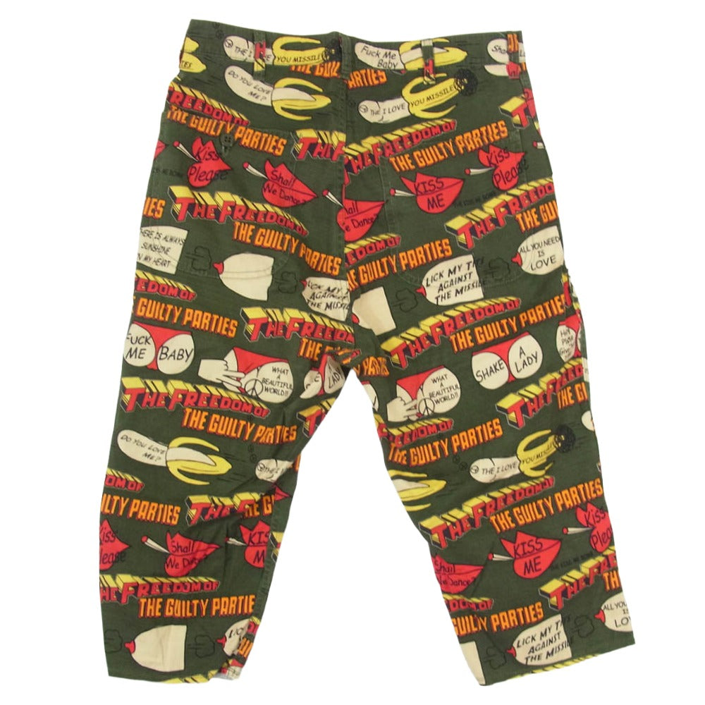 WACKO MARIA ワコマリア カットオフ 総柄 ワーク パンツ カーキ系 S【中古】