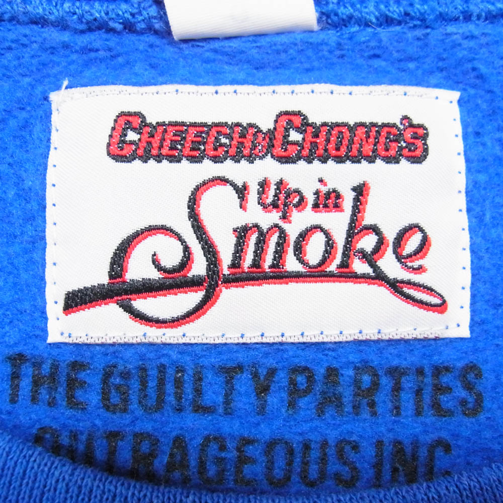 WACKO MARIA ワコマリア Up in Smoke チーチ&チョン プリント クルーネック 長袖 スウェット ブルー系 L【中古】