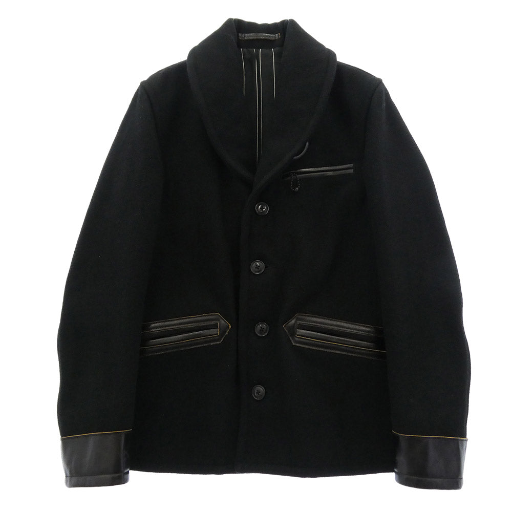 WACKO MARIA ワコマリア 12AW ショールカラー メルトン コート ジャケット ブラック系 S【中古】