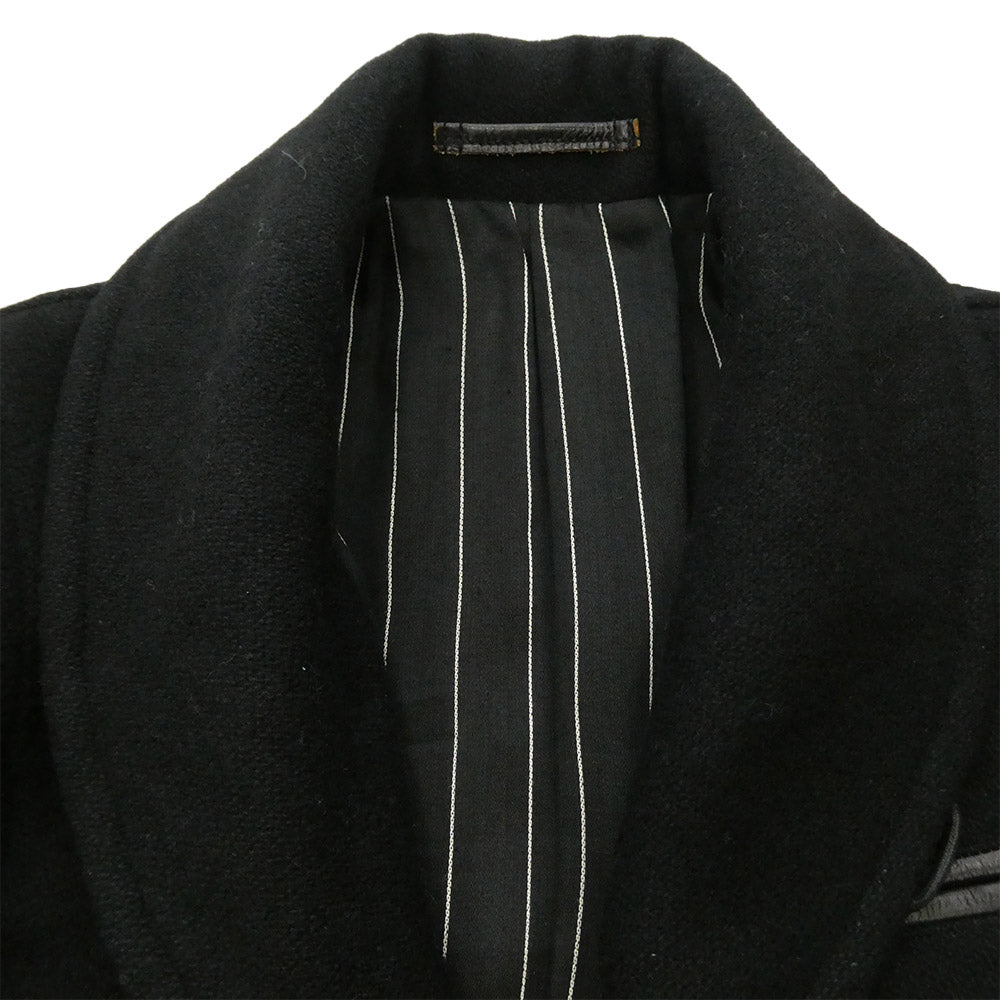 WACKO MARIA ワコマリア 12AW ショールカラー メルトン コート ジャケット ブラック系 S【中古】