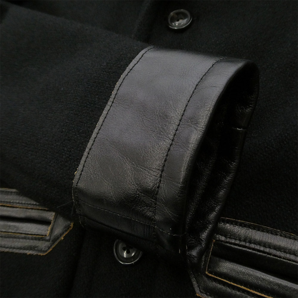 WACKO MARIA ワコマリア 12AW ショールカラー メルトン コート ジャケット ブラック系 S【中古】
