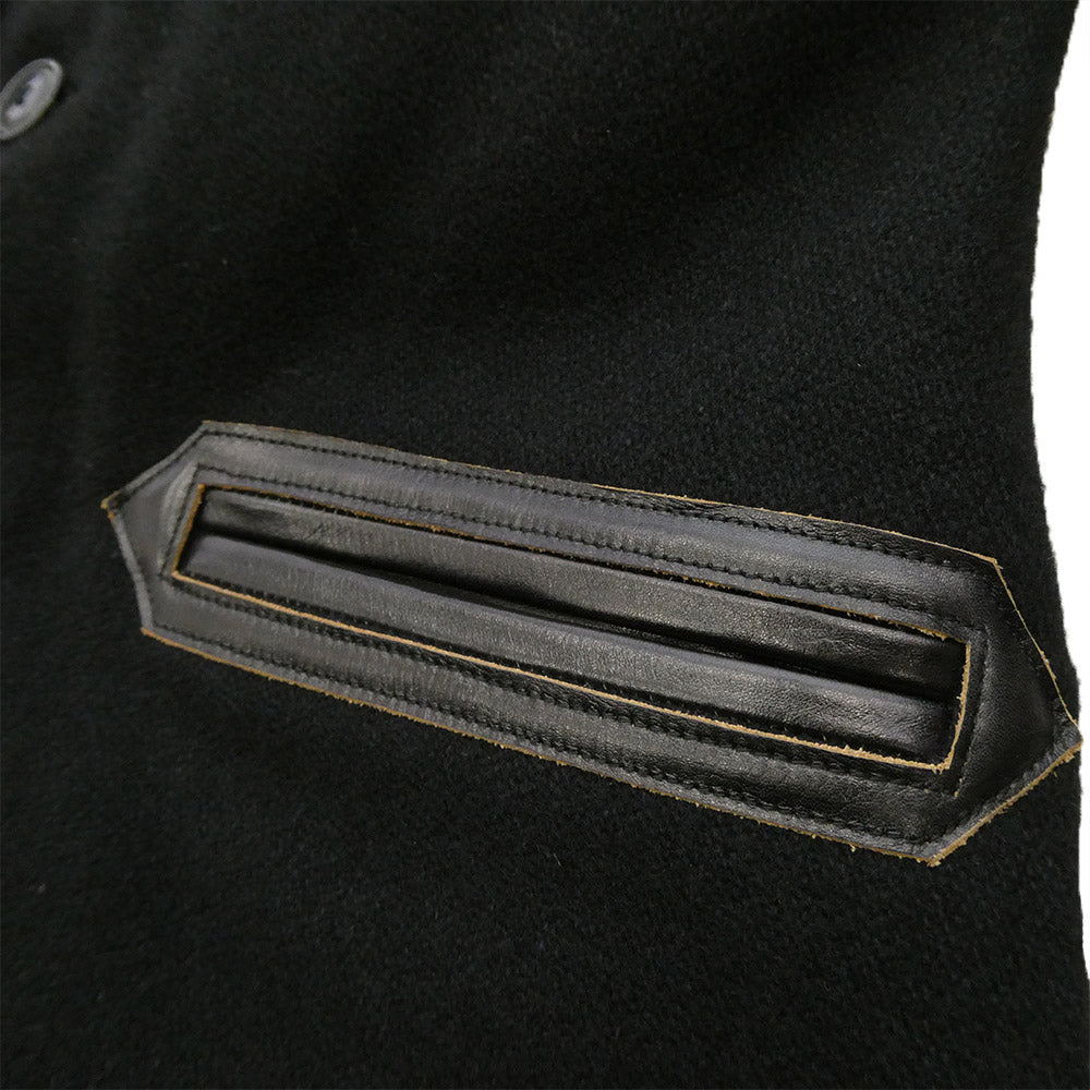 WACKO MARIA ワコマリア 12AW ショールカラー メルトン コート ジャケット ブラック系 S【中古】