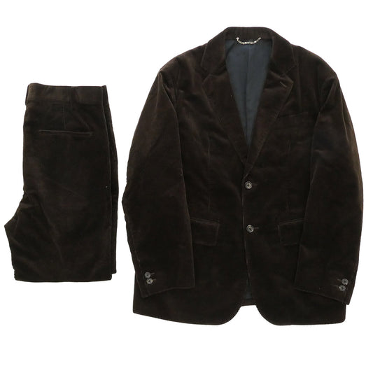 WACKO MARIA ワコマリア 20AW DUCA VISCONTI DI MODRONE社製 UNCONSTRUCTED JACKET / DOUBLE PLEATED CORDUROY TROUSERS コーデュロイ セットアップ ダークブラウン系 S【中古】
