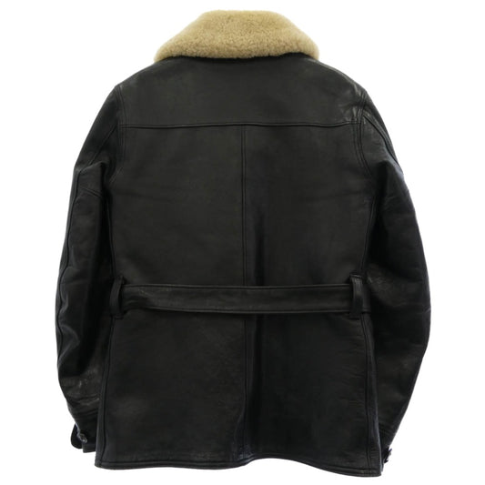 WACKO MARIA ワコマリア 12AW 12AW-LEA-17 襟ボア レザー カーコート ジャケット ブラック系 S【中古】