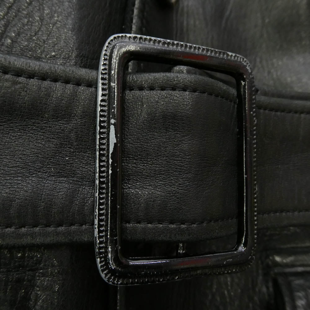 WACKO MARIA ワコマリア 12AW 12AW-LEA-17 襟ボア レザー カーコート ジャケット ブラック系 S【中古】