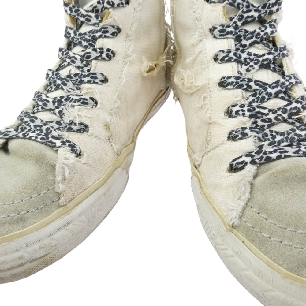 GOLDEN GOOSE ゴールデングース SLIDE ヴィンテージ加工 ハイカット スニーカー マルチカラー系 ベージュ系 37【中古】