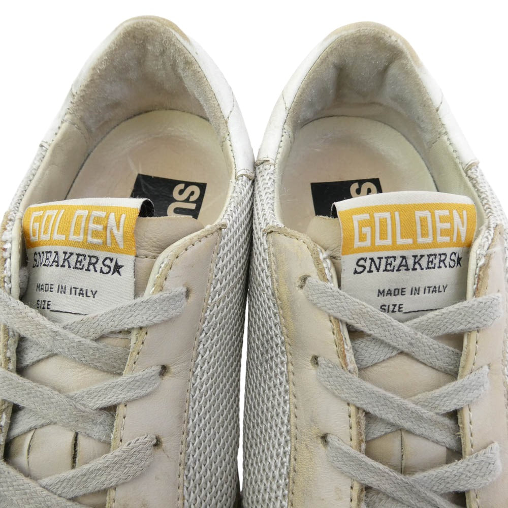 GOLDEN GOOSE ゴールデングース SUPERSTAR ヴィンテージ加工 レザー ローカット スニーカー ホワイト系 ブラック系 36【中古】