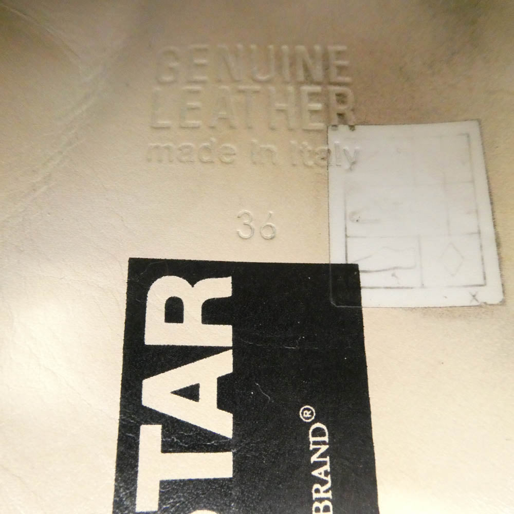 GOLDEN GOOSE ゴールデングース SUPERSTAR ヴィンテージ加工 レザー ローカット スニーカー ホワイト系 ブラック系 36【中古】