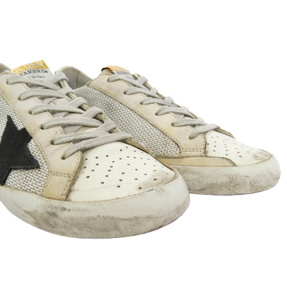 GOLDEN GOOSE ゴールデングース SUPERSTAR ヴィンテージ加工 レザー ローカット スニーカー ホワイト系 ブラック系 36【中古】