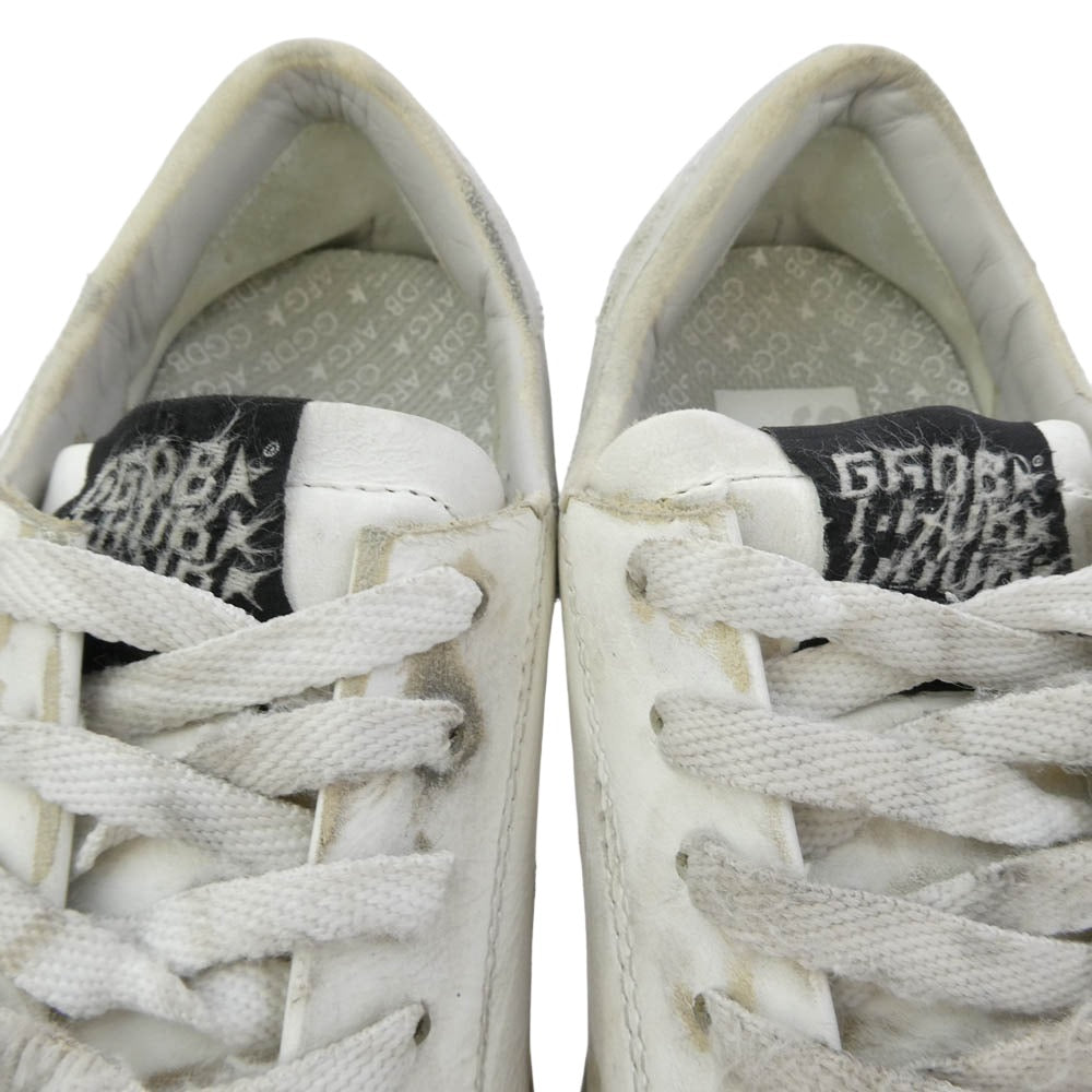 GOLDEN GOOSE ゴールデングース STARDAN ヴィンテージ加工 レザー ローカット スニーカー ホワイト系 ベージュ系 36【中古】
