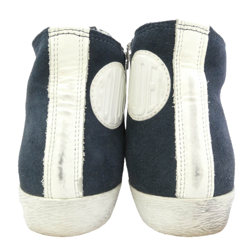 GOLDEN GOOSE ゴールデングース FRANCY ヴィンテージ加工 スエード ハイカット スニーカー ブルー系 ホワイト系 チャコール系 36【中古】