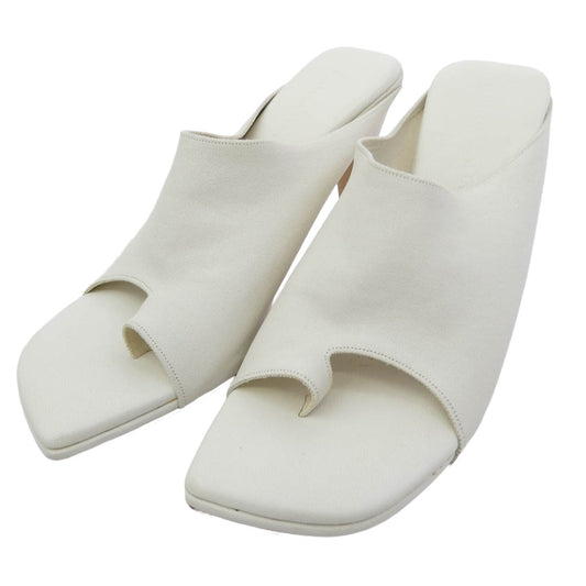 BOTTEGAVENETA ボッテガヴェネタ ストレッチ トング ミュール レザー ヒールサンダル ホワイト系 36.5【中古】