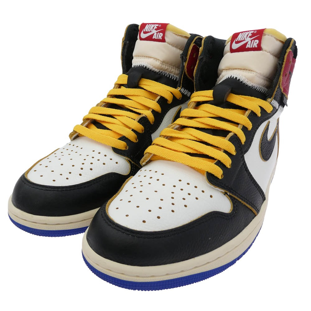 NIKE ナイキ FRAGMENT DESIGN フラグメントデザイン IO7847-002 × fragment design × UNION フラグメントデザイン ユニオン Air Jordan 1 High OG Black and Varsity Red エアジョーダン1 ハイカット ホワイト系 ブラック系 レッド系　ブルー系 29cm【極上美品】【中古】