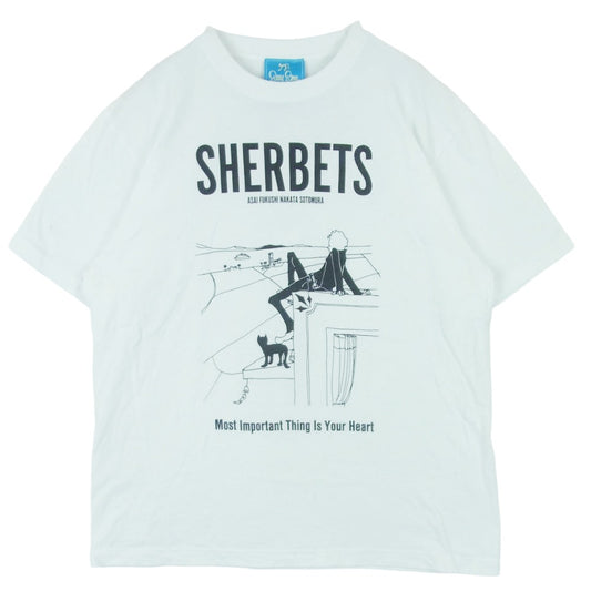 セクシーストーンズ プリント クルーネック 半袖 Tシャツ コットン カンボジア製 ホワイト系 L【中古】