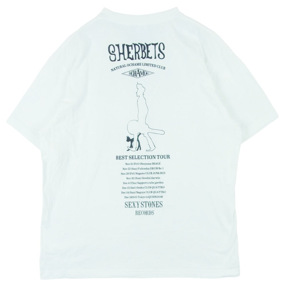 セクシーストーンズ プリント クルーネック 半袖 Tシャツ コットン カンボジア製 ホワイト系 L【中古】