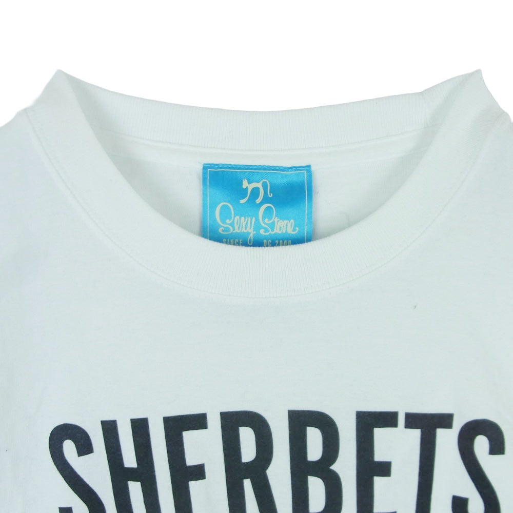 セクシーストーンズ プリント クルーネック 半袖 Tシャツ コットン カンボジア製 ホワイト系 L【中古】