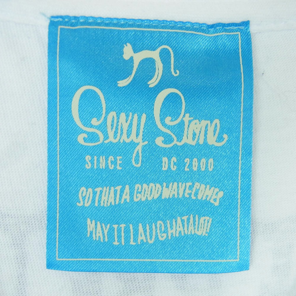 セクシーストーンズ プリント クルーネック 半袖 Tシャツ コットン カンボジア製 ホワイト系 L【中古】