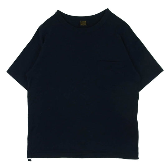 A VONTADE アボンタージ 裾ドローコード クルーネック ポケット付き 半袖 Tシャツ カットソー ダークネイビー系 S【中古】