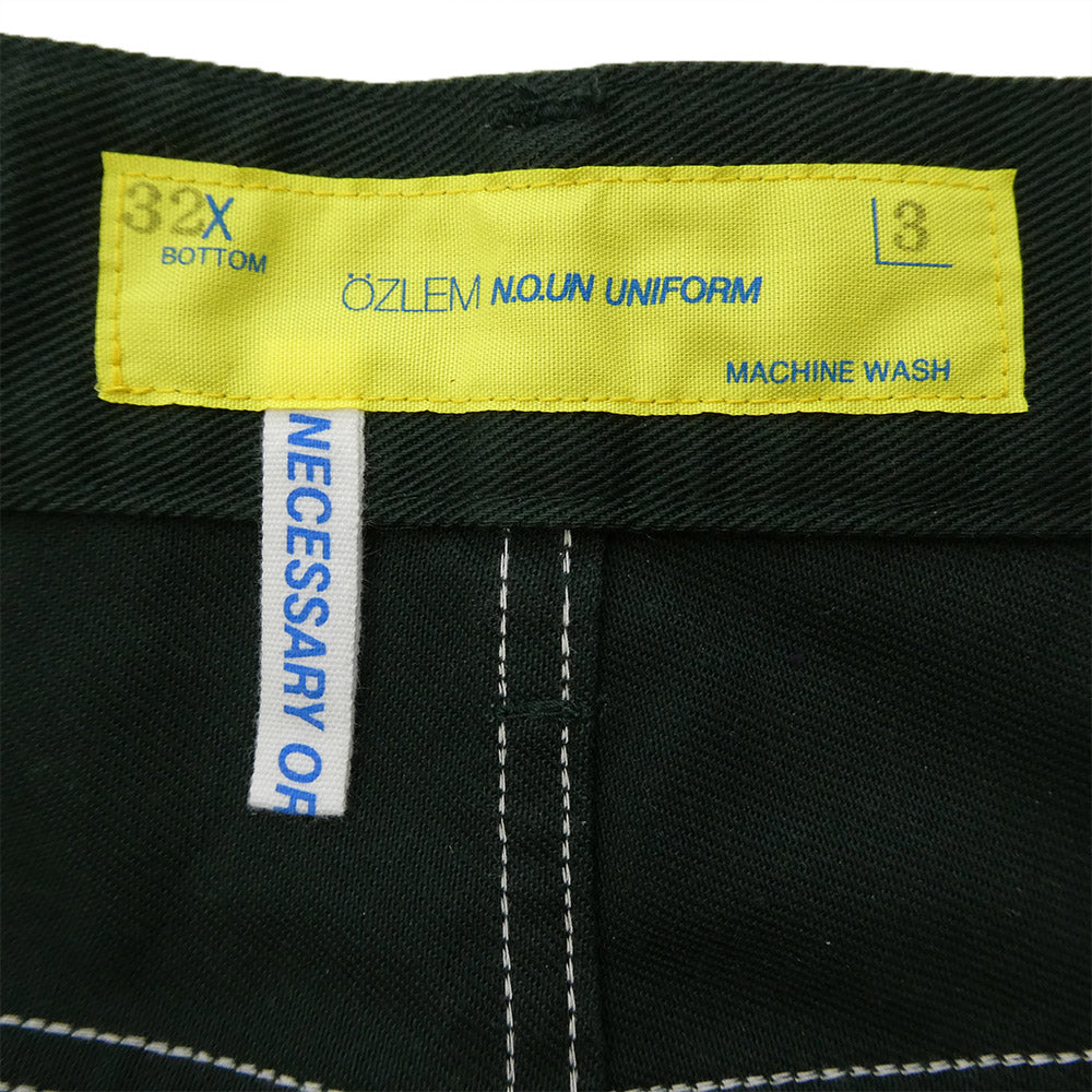 ネセサリーオアアンネセサリー OZLEM コットンポリ ワークパンツ グリーン系 32【中古】