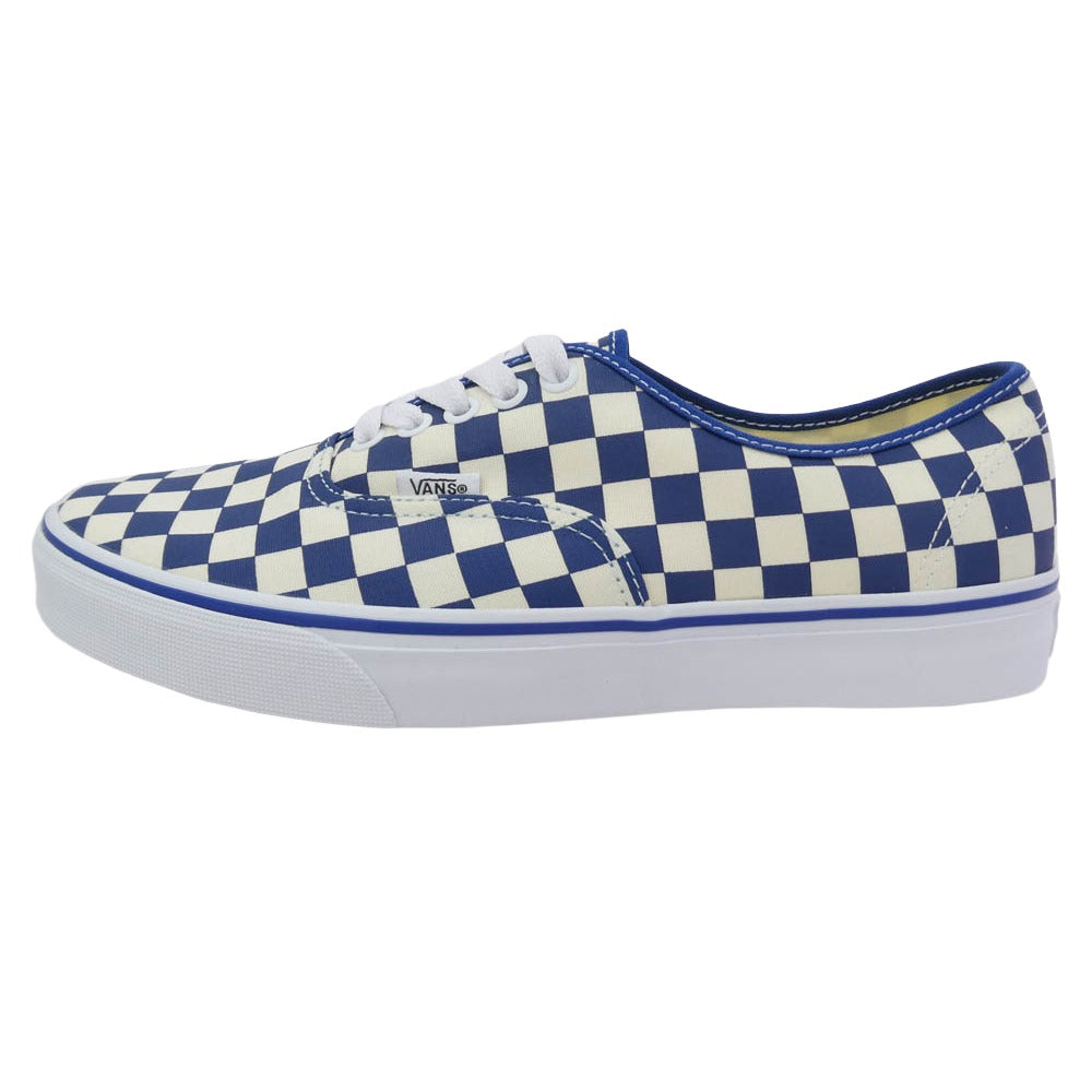 VANS バンズ VN000EGAAMQ Authentic オーセンティック PRIMA CHK True Blue White チェッカー キャンバス スニーカー ブルー系 オフホワイト系 27cm【美品】【中古】
