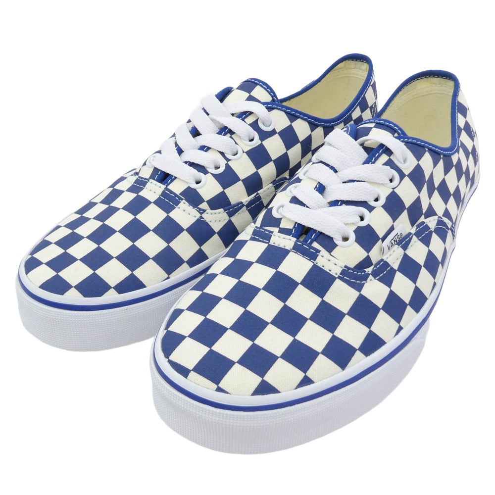 VANS バンズ VN000EGAAMQ Authentic オーセンティック PRIMA CHK True Blue White チェッカー キャンバス スニーカー ブルー系 オフホワイト系 27cm【美品】【中古】
