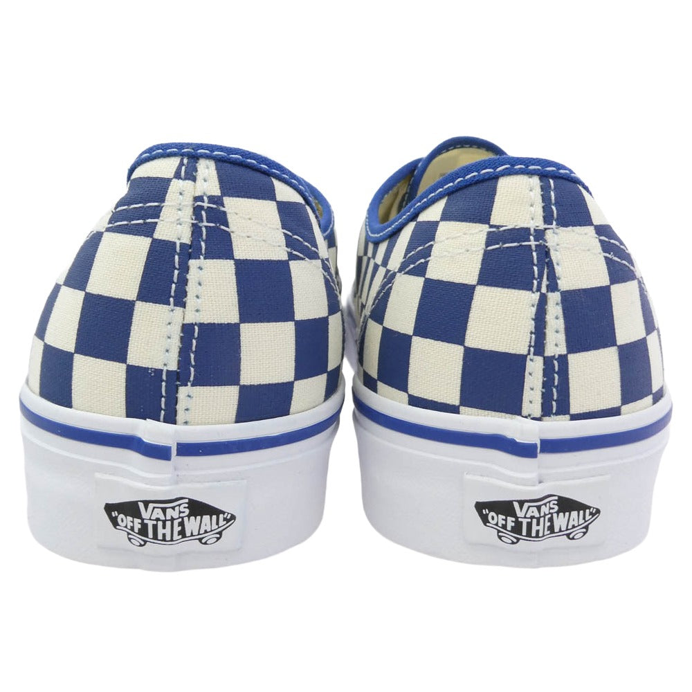 VANS バンズ VN000EGAAMQ Authentic オーセンティック PRIMA CHK True Blue White チェッカー キャンバス スニーカー ブルー系 オフホワイト系 27cm【美品】【中古】