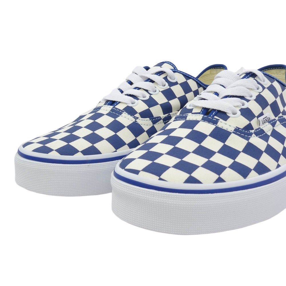 VANS バンズ VN000EGAAMQ Authentic オーセンティック PRIMA CHK True Blue White チェッカー キャンバス スニーカー ブルー系 オフホワイト系 27cm【美品】【中古】