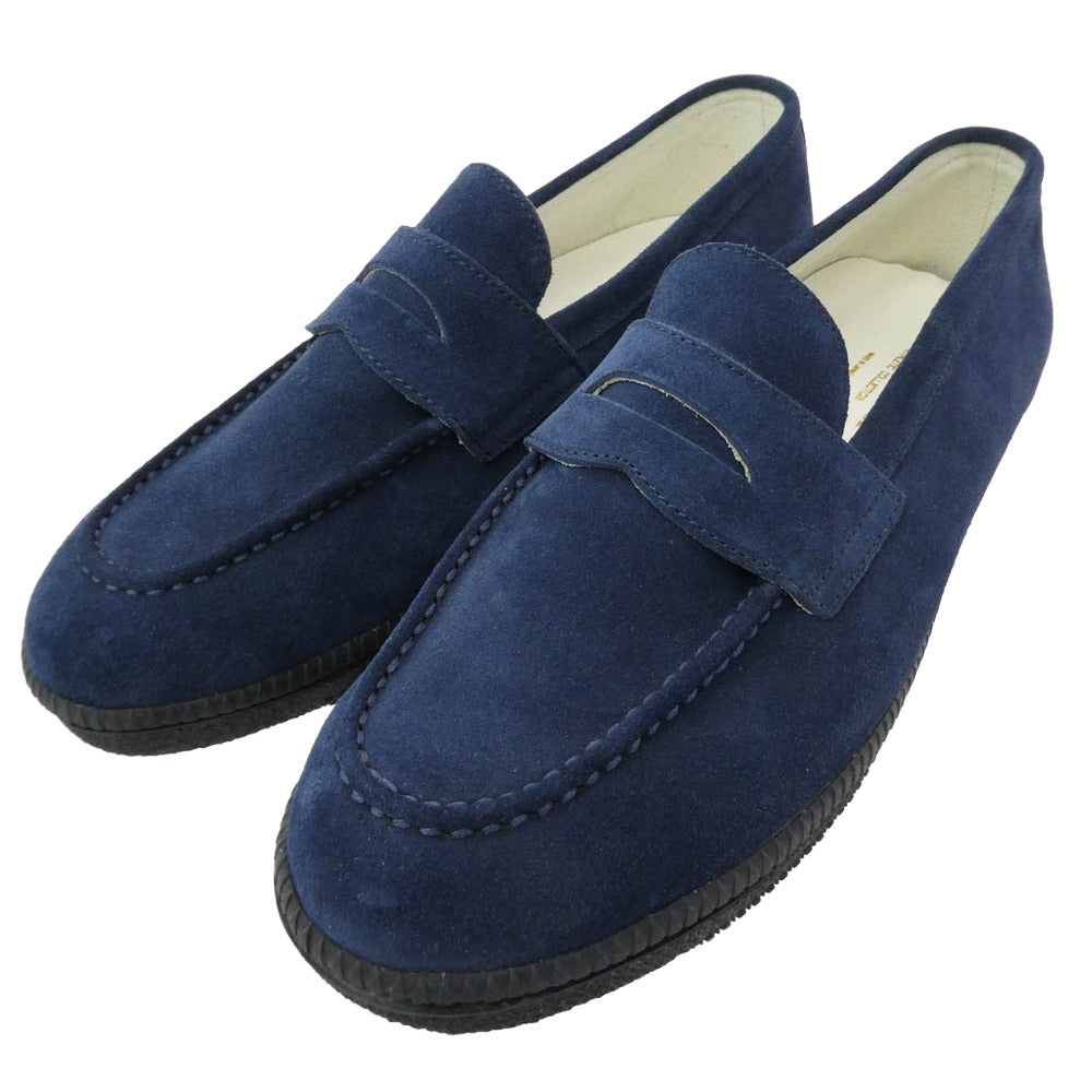 ブラザーブリッジ スエード コインローファー MIDNIGHT BLUE ミッドナイトブルー ブルー系 ブラック系 8【中古】