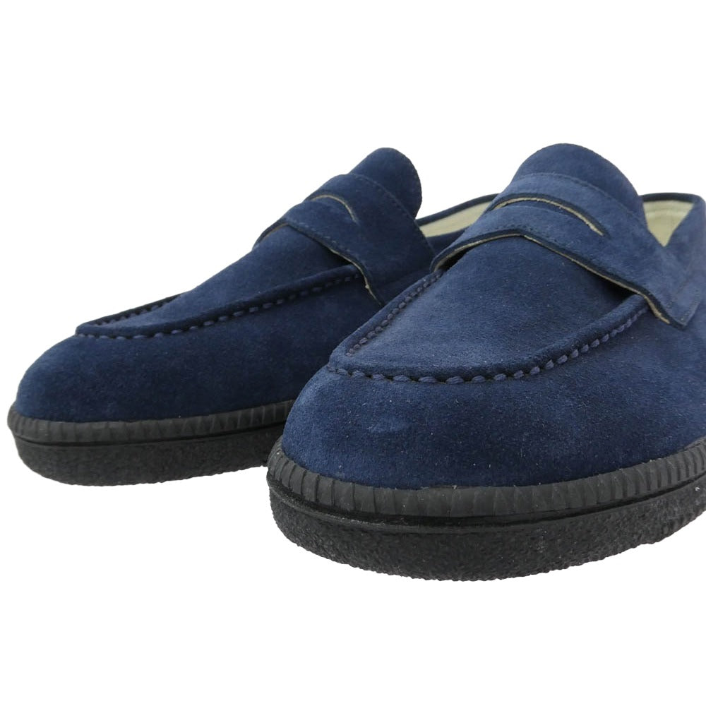 ブラザーブリッジ スエード コインローファー MIDNIGHT BLUE ミッドナイトブルー ブルー系 ブラック系 8【中古】