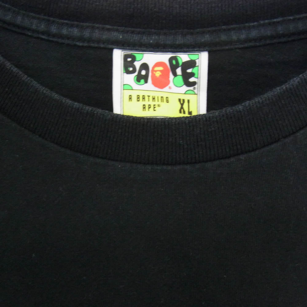 A BATHING APE アベイシングエイプ BAPE ロゴ 半袖 Tシャツ カットソー ブラック系 XL【中古】