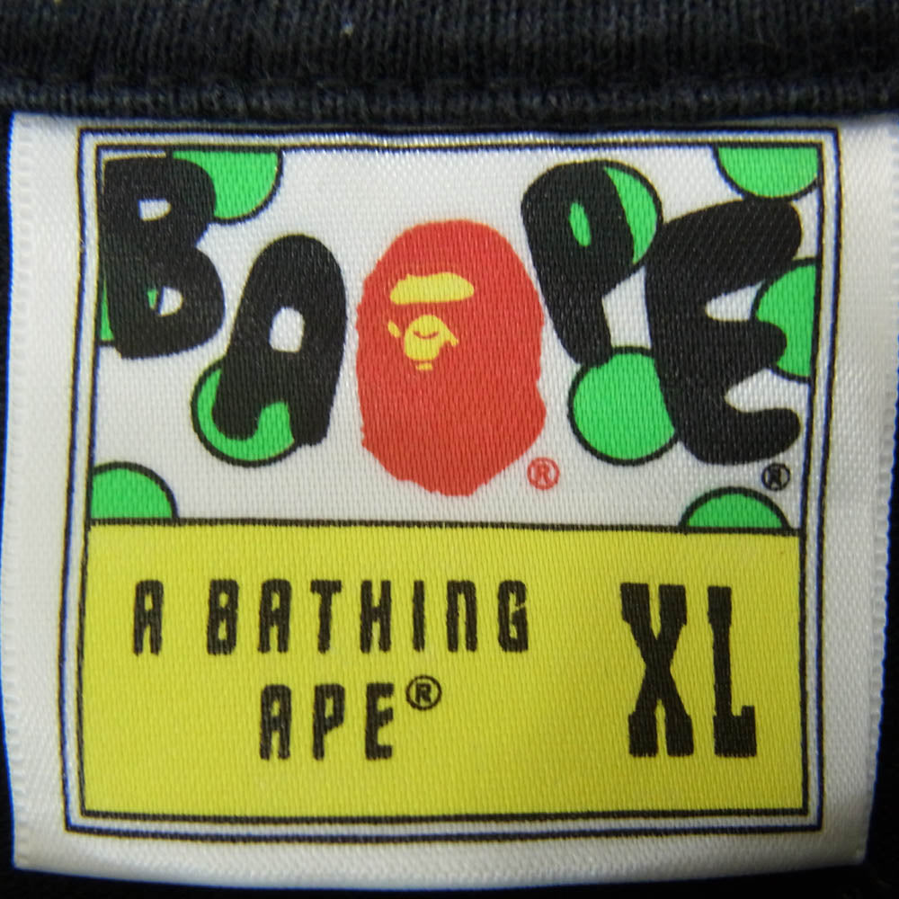 A BATHING APE アベイシングエイプ BAPE ロゴ 半袖 Tシャツ カットソー ブラック系 XL【中古】