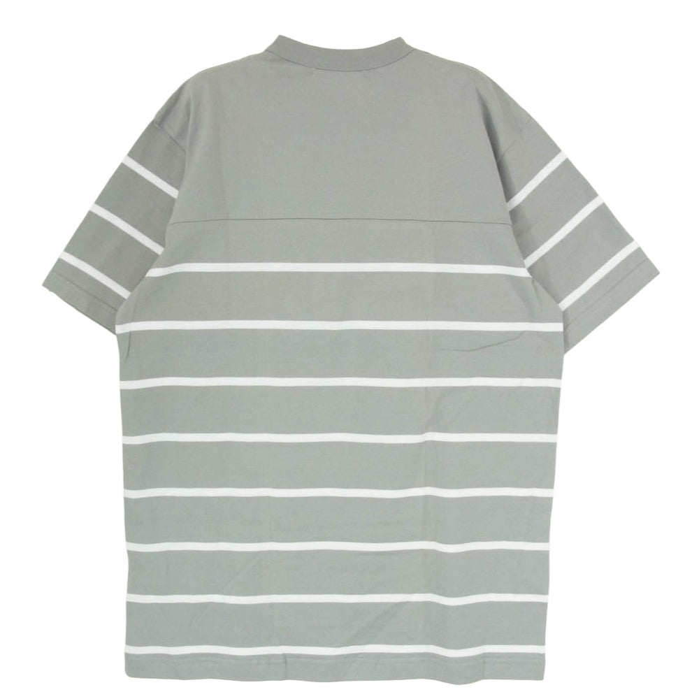 A BATHING APE アベイシングエイプ ボーダー 半袖 Tシャツ カットソー グレー系 L【中古】