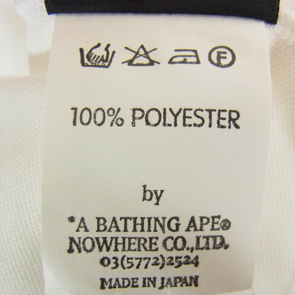 A BATHING APE アベイシングエイプ GORE WINDSTOPPER ワッペン 半袖 Tシャツ カットソー ホワイト系 XL【中古】