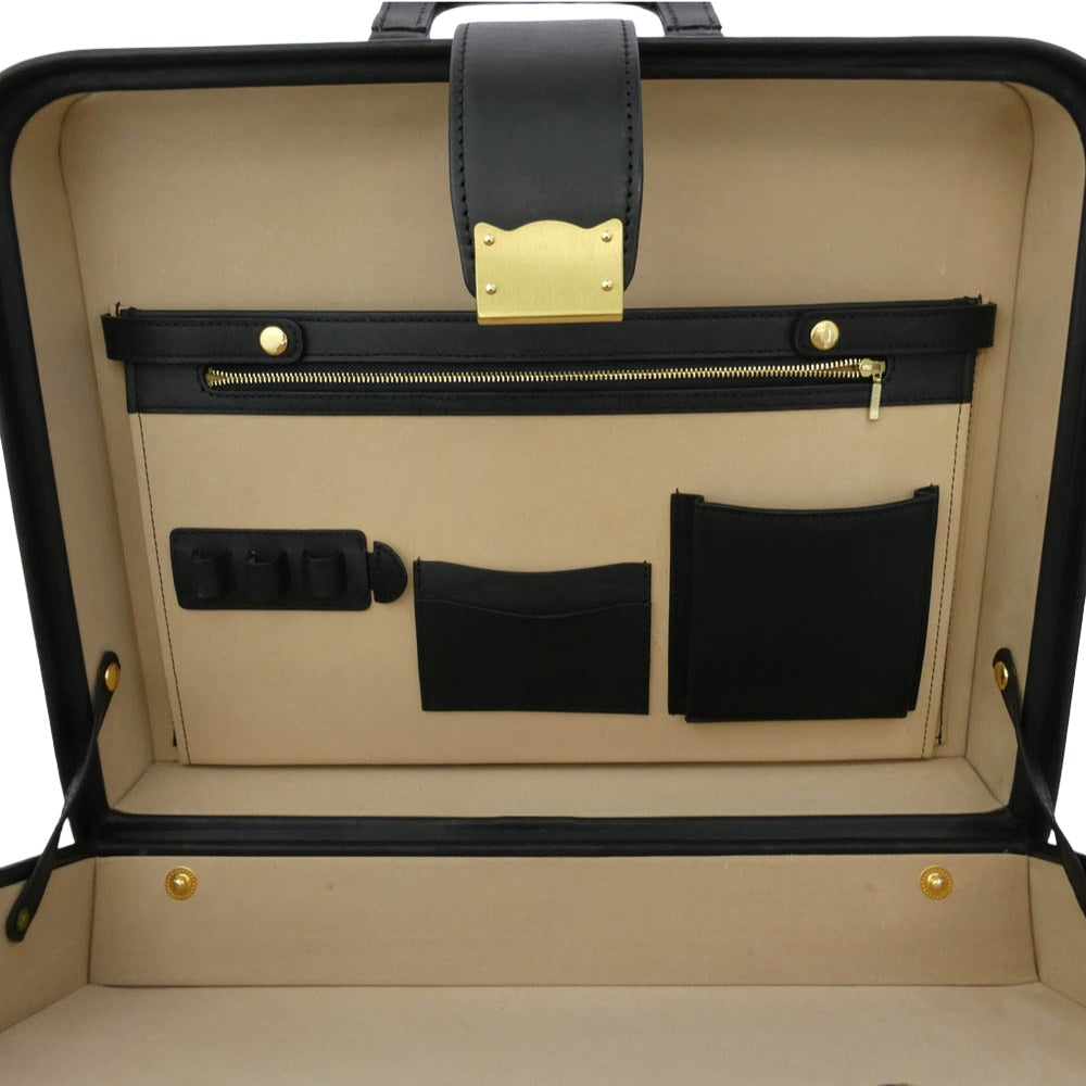 大峡製鞄 オオバセイホウ オーバーナイトケース ビジネスバッグ レザー ダレスバッグ ブラック系【極上美品】【中古】