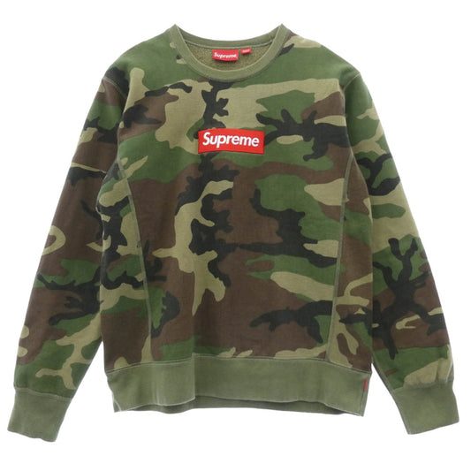Supreme シュプリーム 15AW Box Logo Crewneck Woodland Camo ボックス ロゴ クルーネック ウッドランドカモ クルーネック スウェット カーキ系 マルチカラー系【中古】