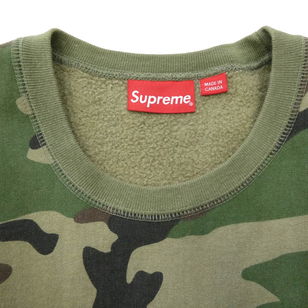 Supreme シュプリーム 15AW Box Logo Crewneck Woodland Camo ボックス ロゴ クルーネック ウッドランドカモ クルーネック スウェット カーキ系 マルチカラー系【中古】