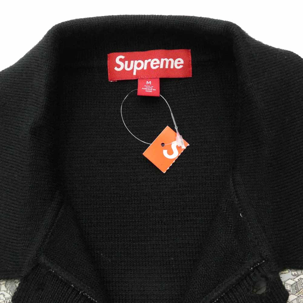 Supreme シュプリーム 23AW Silk Map Cardigan シルク マップ カーディガン ブラック系 マルチカラー系【美品】【中古】