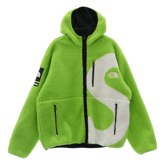 Supreme シュプリーム 20AW x The North Face ザノースフェイス S Logo Hooded Fleece Jacket エス ロゴ フーデッド フリース ジップアップ フーディー ジャケット グリーン系 L【美品】【中古】