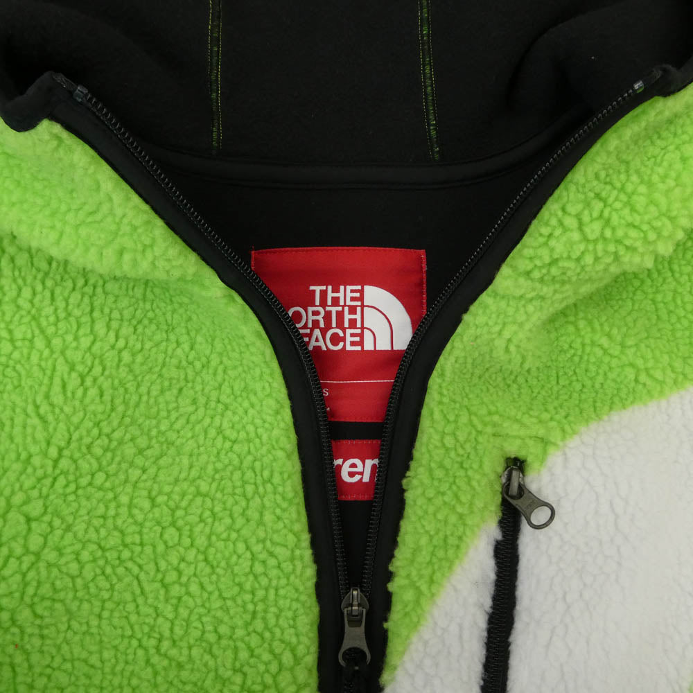 Supreme シュプリーム 20AW x The North Face ザノースフェイス S Logo Hooded Fleece Jacket エス ロゴ フーデッド フリース ジップアップ フーディー ジャケット グリーン系 L【美品】【中古】