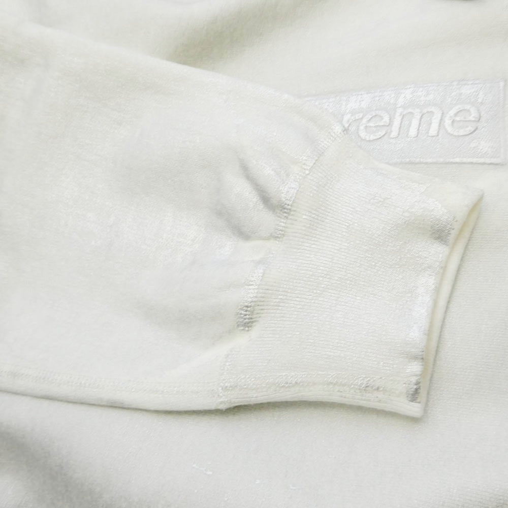 Supreme シュプリーム 24SS x MM6 Maison Margiela エムエムシックス メゾンマルジェラ Foil Box Logo Hooded Sweatshirt フォイル ボックス ロゴ フーデッド スウェットシャツ フーディー パーカー ホワイト系 シルバー系 M【極上美品】【中古】