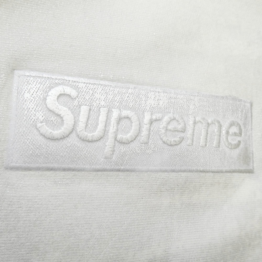 Supreme シュプリーム 24SS x MM6 Maison Margiela エムエムシックス メゾンマルジェラ Foil Box Logo Hooded Sweatshirt フォイル ボックス ロゴ フーデッド スウェットシャツ フーディー パーカー ホワイト系 シルバー系 M【極上美品】【中古】