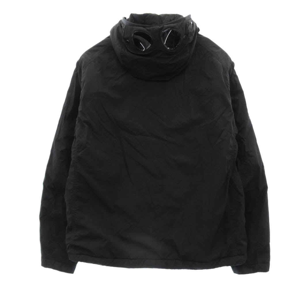 C.P.Company シーピーカンパニー 25AW 19CMOW010A Chrome-R Goggle Jacket ドローコード付き ダブルジップ ゴーグル 中綿 ジャケット ブラック系 L【中古】