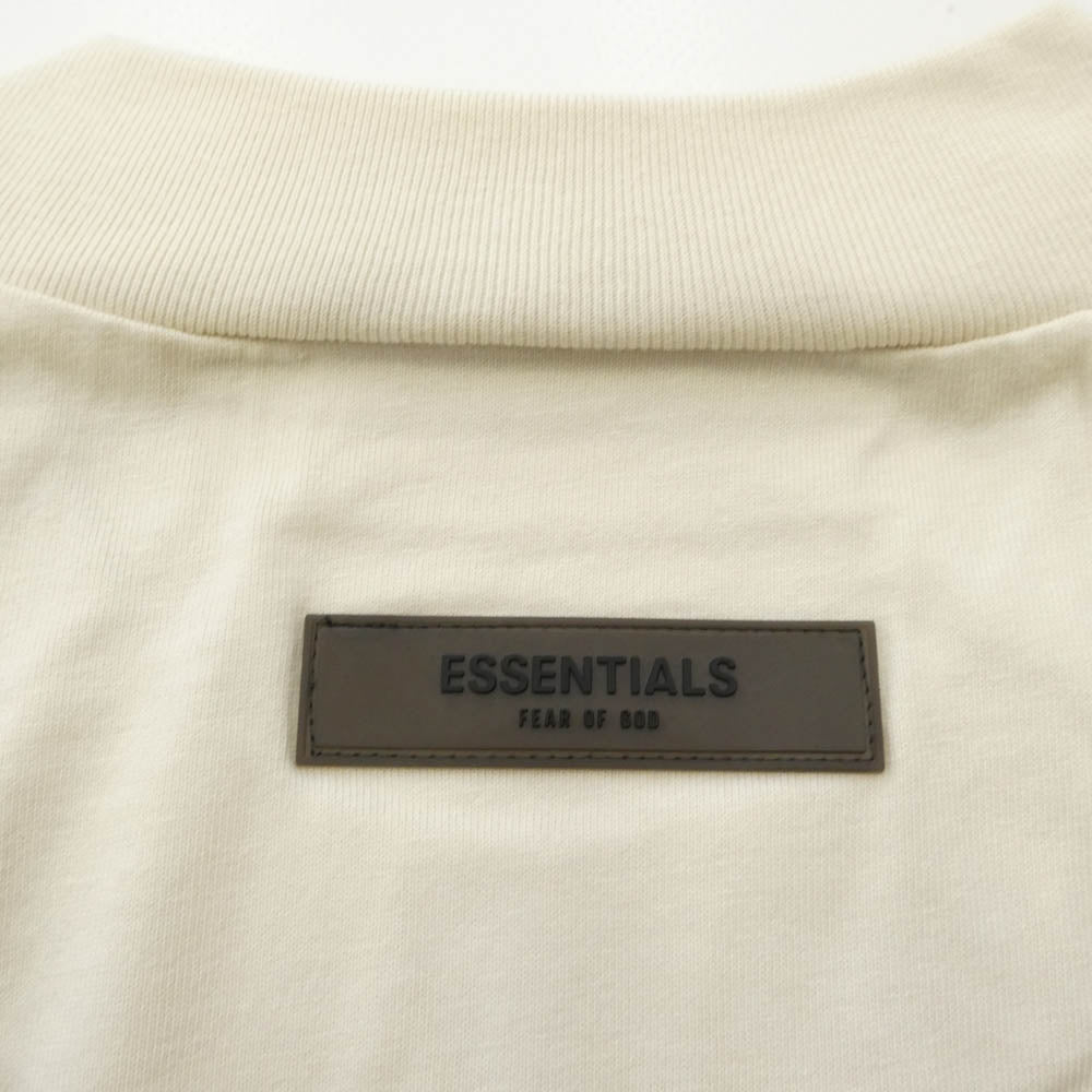 FEAR OF GOD フィアオブゴッド 22AW 125SU222000F ESSENTIALS embossed-logo cotton T-shirt Egg Shell エッセンシャルズ ロゴ コットン Tシャツ ベージュ系 XL【新古品】【未使用】【中古】