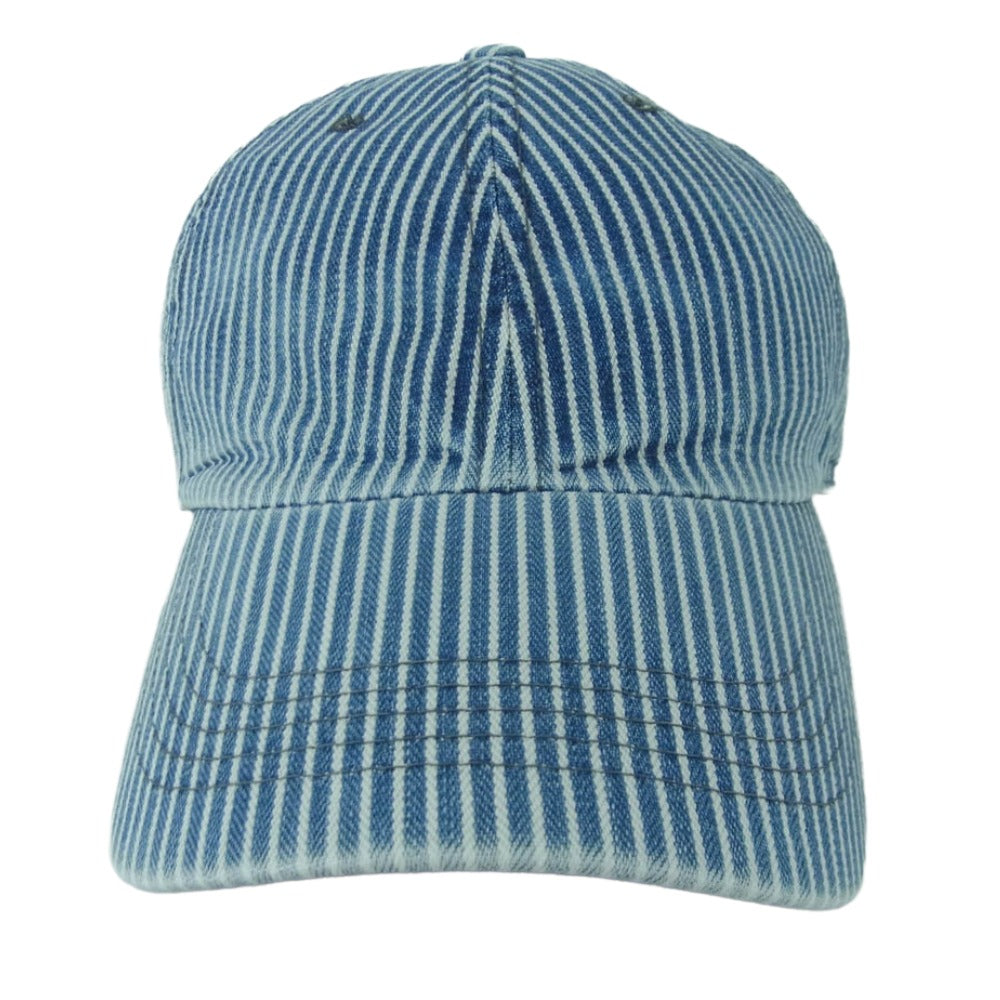UES ウエス ストライプ ヒッコリー キャップ 帽子 インディゴブルー系 ホワイト系 L【中古】