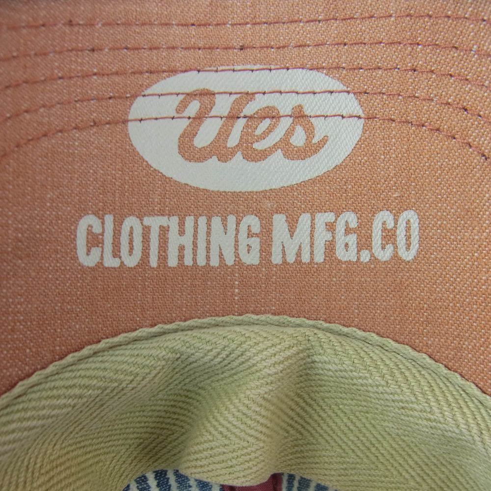 UES ウエス ストライプ ヒッコリー キャップ 帽子 インディゴブルー系 ホワイト系 L【中古】