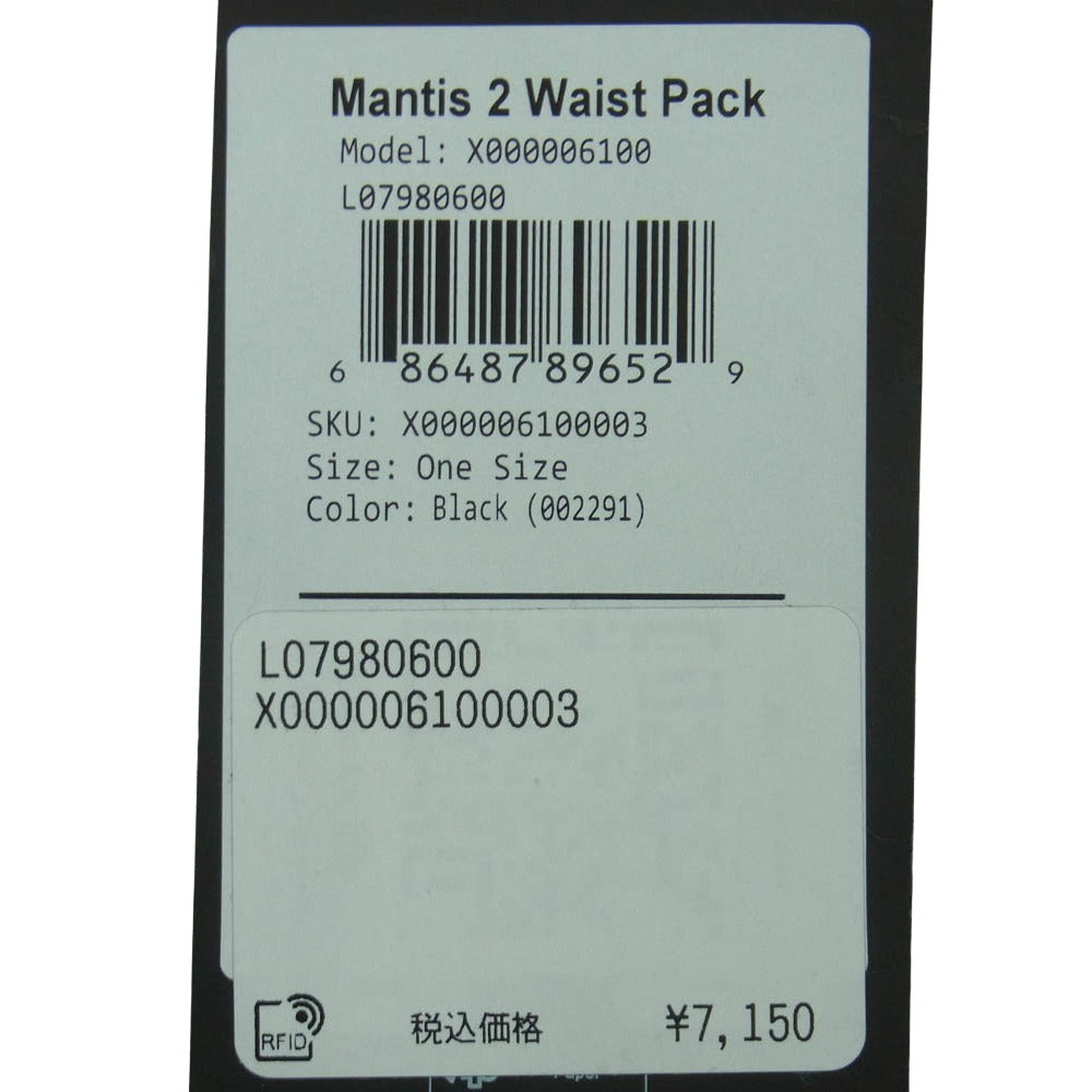 ARC'TERYX アークテリクス X000006100003 MANTIS2 WAIST PACK マンティス ウエストパック バッグ ブラック系 One Size【極上美品】【中古】