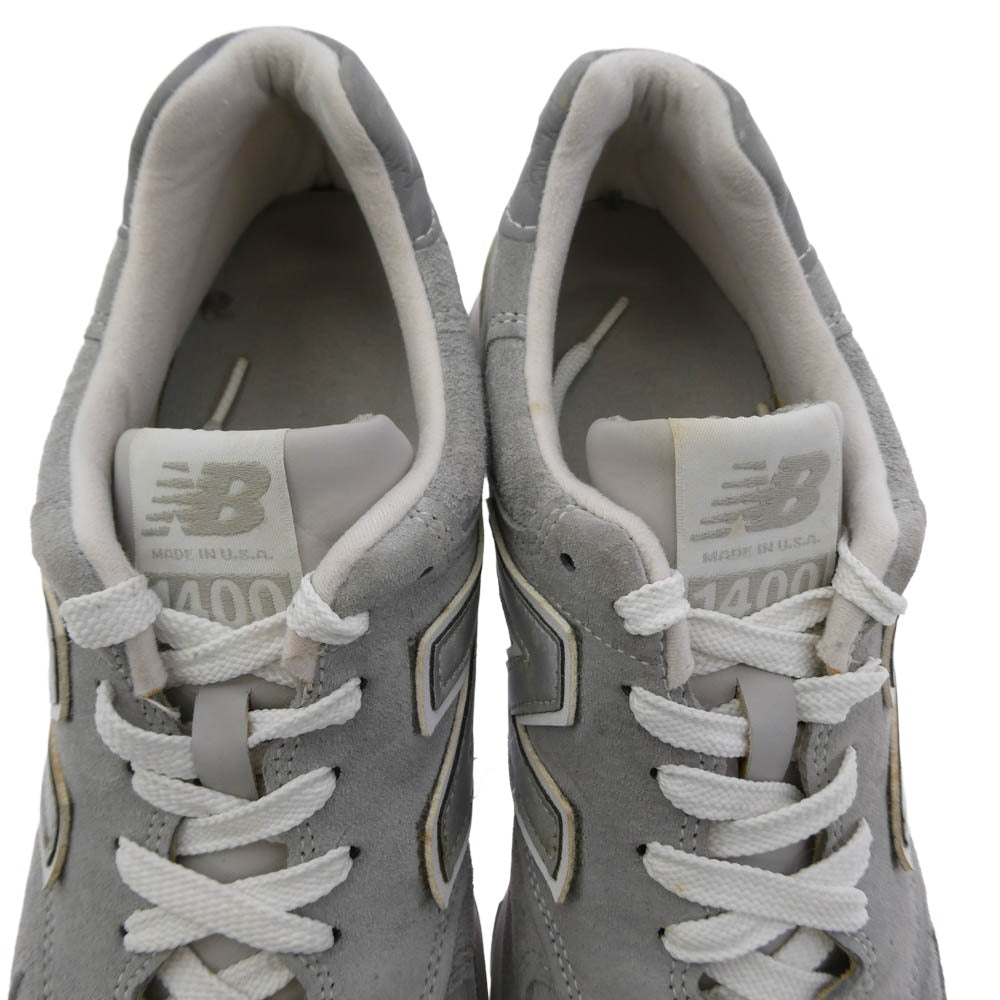 NEW BALANCE ニューバランス M1400JGY USA製 1400 Gray スエード ローカットスニーカー グレー系 25cm【中古】