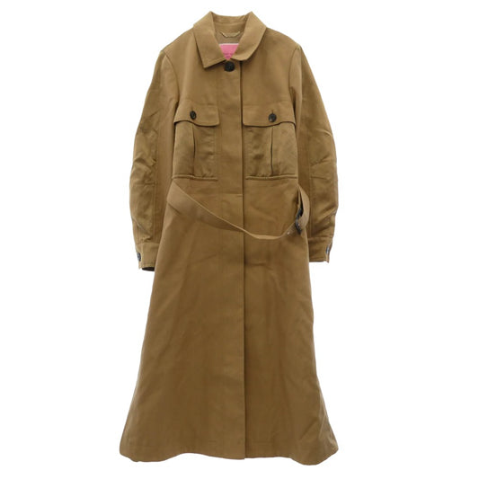 Kate Spade ケイトスペード NJMUB117 コレクションライン 素材切替 ロングコート カーキ系 6【中古】